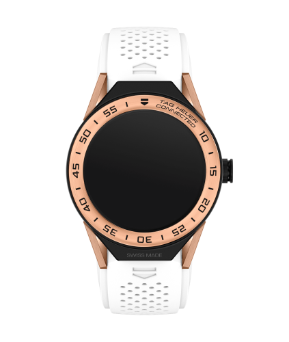 TAG Heuer Carrera Connected Modular 45 Black Titanium / Rose Gold / White Rubber